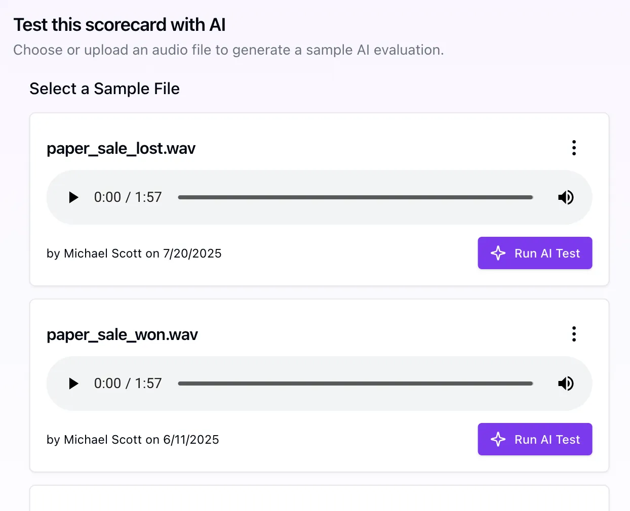 Rapid Validation against historical transcript data