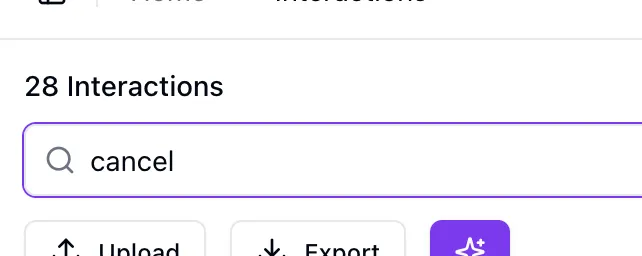Show search bar finding keywords across calls